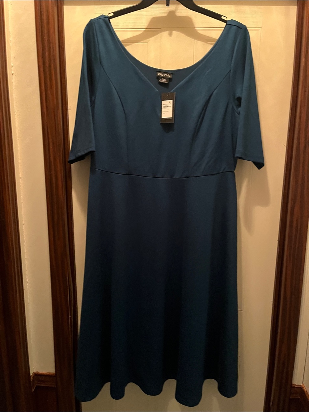 City Chic Teal Scoop Neck Midi Dress